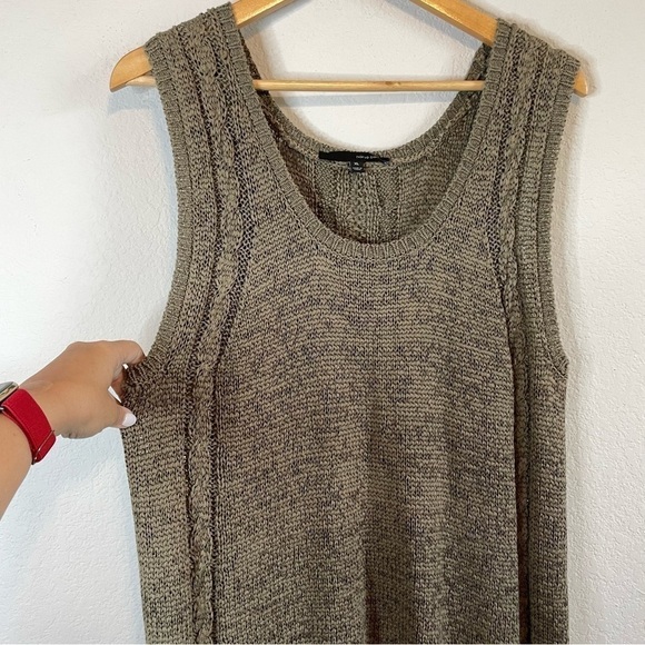 Harve Benard Green Fringe Sleeveless Loose Knit Fringe Sweater Cover Up Size XL - Picture 4 of 14